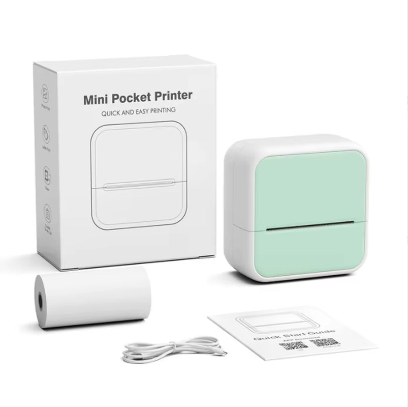 203DPI Portable Thermal Label Printer Mini Wireless Portable Sticker Printer Study Notes Learning Photos Inkless Mini Printer