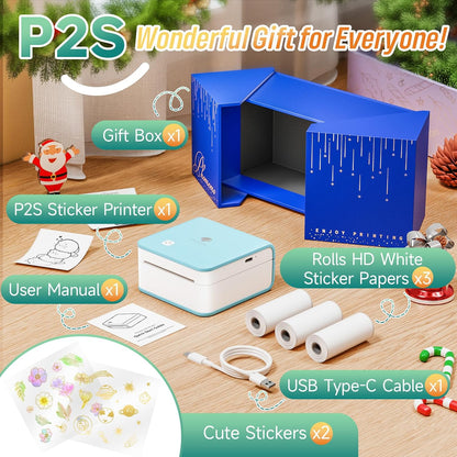 Mini Printer Sticker Maker, Mini Thermal Sticker Printer P2S