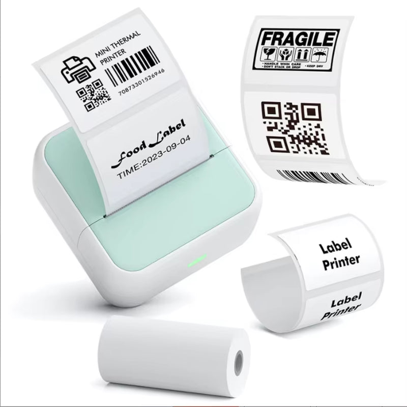 203DPI Portable Thermal Label Printer Mini Wireless Portable Sticker Printer Study Notes Learning Photos Inkless Mini Printer