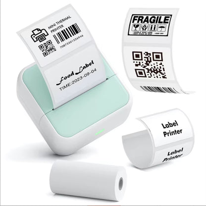 203DPI Portable Thermal Label Printer Mini Wireless Portable Sticker Printer Study Notes Learning Photos Inkless Mini Printer