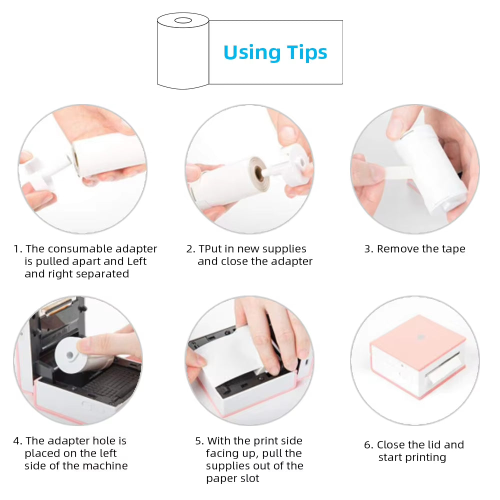 Thermal Paper Original  Sticker 3 Rolls Fit M02 M02S M02 Pro Thermal Printer Mini Thermal Photo Sticker